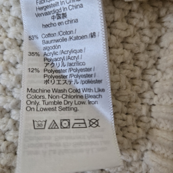 Madewell Cable Knitted Turtleneck Sweater in Antique Cream Color size Medium - Picture 14 of 15